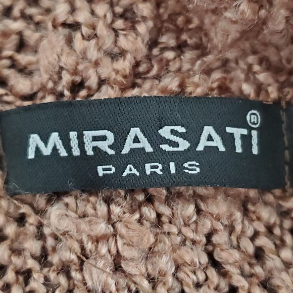 Mirasati Paris Womens Open Knit Sweater Size S Brown Beaded Necklace Boho Tribal - Picture 6 of 8